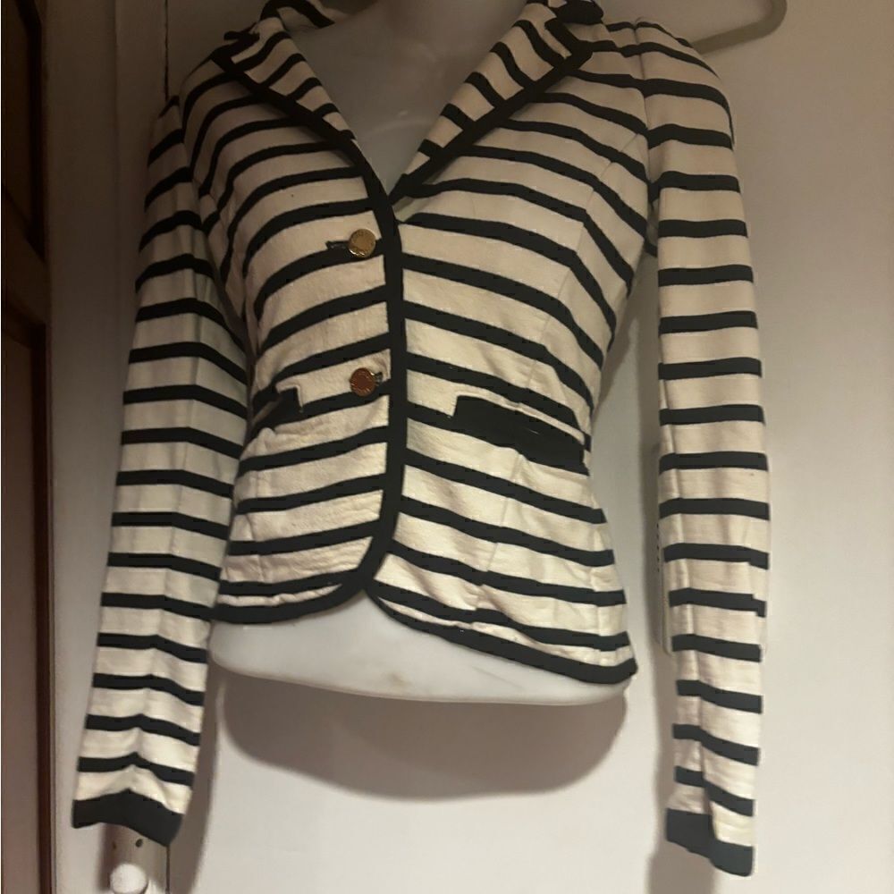 Juicy Couture vintage 2012 stripe suit coat blazer rare dress jacket ruffle tail